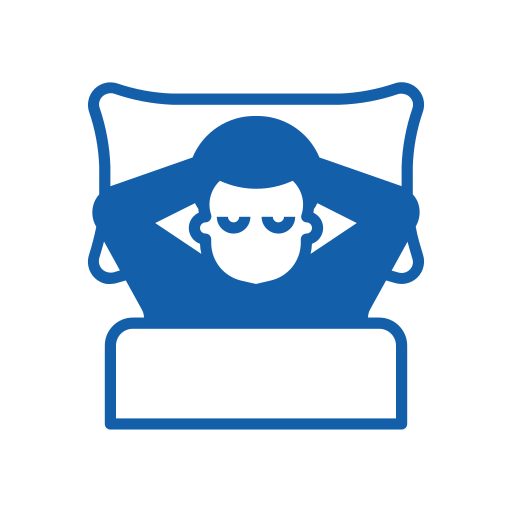 Ikon - Mann som ligger på rygg i seng